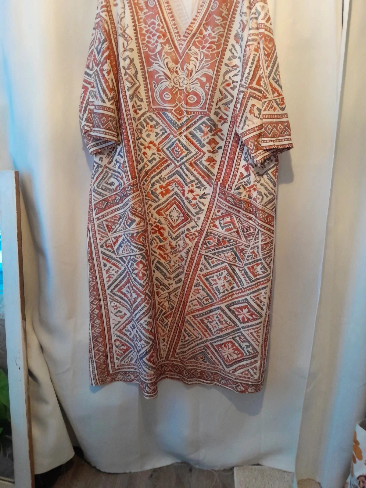Vestido Largo Fluido Estilo Kaftán con Estampado Étnico Talla: 5XL – photo 3